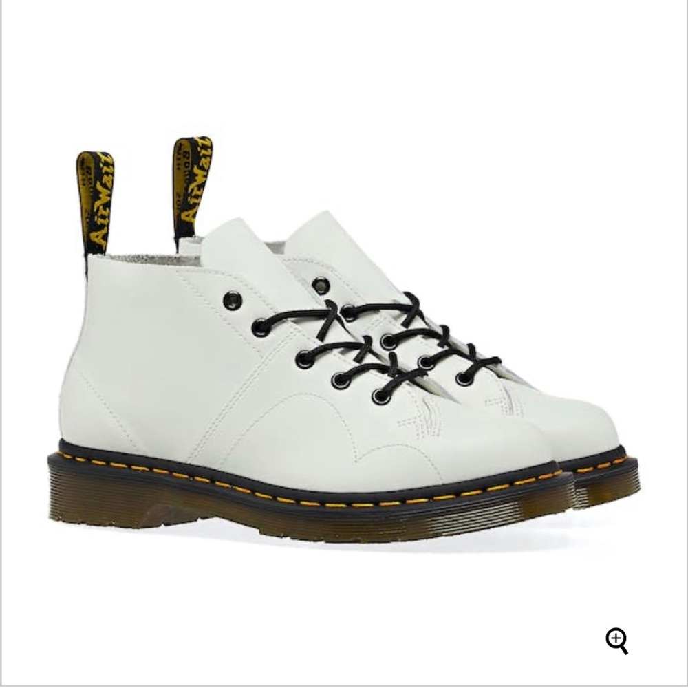 Dr. Martens white leather Church Monkey boots